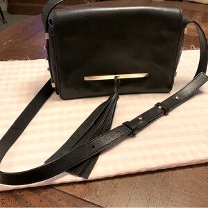 Brian Atwood Elegant Black Leather Shoulder Bag